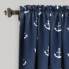 52"x63" Anchor Room Darkening Window Curtain Panels Navy - Lush Décor