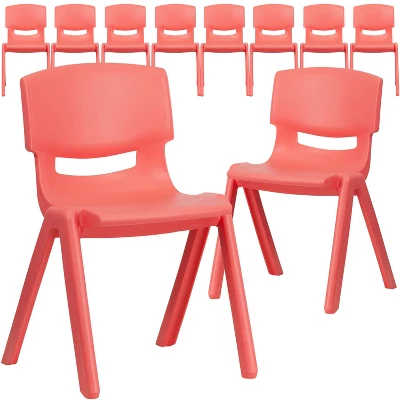 Flash Furniture 10 Pack Plastic Stackable School Chair With 13.25" Seat Height - Image 4