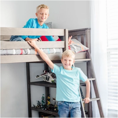 Max & Lily Twin-Size High Loft Bed With Bookcase - Image 3