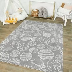 Planets Gray Rug - Balta Rugs