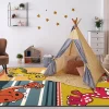 Dinoventure Dinosaurs Non-Slip Kids Playroom Decor Washable Indoor Area Rug By Blue Nile Mills