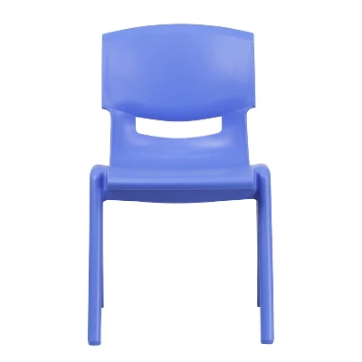 Emma And Oliver 4 Pack Blue Plastic Stack School Chair With 15.5"H Seat, 3rd-7th School Chair - Image 8