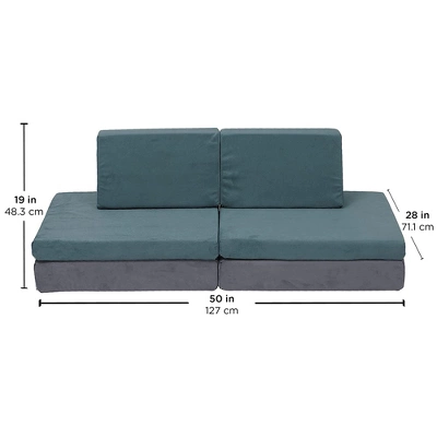 Children's Factory Multipurpose Whatsit Kids Furniture Sofa Couch With Flexible Seat Cushions For Home Bedrooms, Playrooms, And Dorms, Gray - Image 4