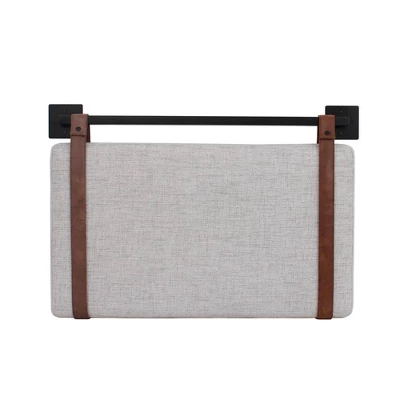 Harlow Headboard Sand Gray Fabric Vintage Brown - Nathan James - Image 10