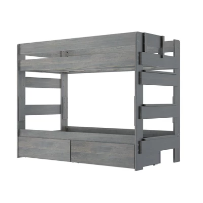 Max & Lily Farmhouse Twin Over Twin Bunk Bed With Storage Drawers - Image 5