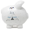 Bank Blue Bohemian Piggy Bank - One Piggy Bank 7.5 Inches - Arrows Tent Tepee - 36911 - Ceramic - White
