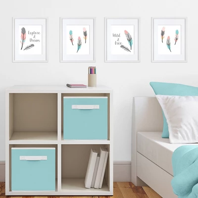 4pc Feather Art Print Set - Sweet Jojo Designs - Image 2