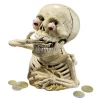 Design Toscano Bugged-Out Hungry Skeleton Cast Iron Mechanical Coin Bank
