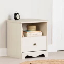 Lyara 1 Drawer Nightstand White Wash - South Shore
