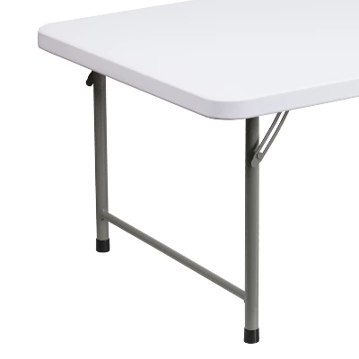 Emma And Oliver 4.93-Foot Kid's Granite White Plastic Folding Activity Table - Play Table - Image 4