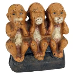 Design Toscano Speak No, See No, Hear No Evil Monkeys Still Action Die-Cast Iron Coin Bank