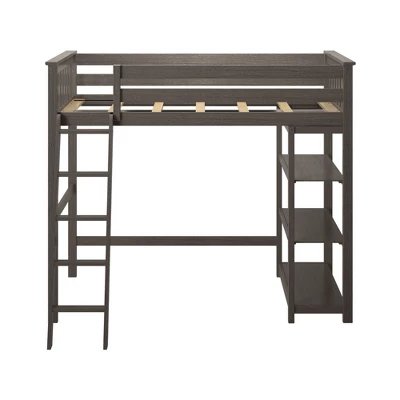 Max & Lily Twin-Size High Loft Bed With Bookcase - Image 2