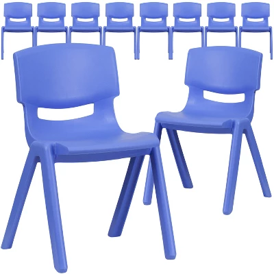 Flash Furniture 10 Pack Plastic Stackable School Chair With 13.25" Seat Height - Image 3