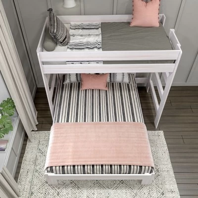 Max & Lily Farmhouse Twin Over Queen L-Shaped Bunk Bed - Image 4