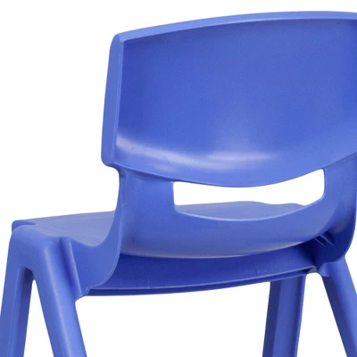 Emma And Oliver 4 Pack Plastic Stackable K-2 School Chair With 13.25"H Seat - Image 5