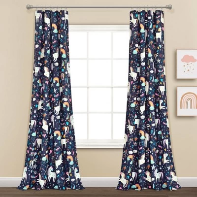 84"x52" Set Of 2 Unicorn Heart Window Curtain Panels - Lush Décor - Image 5