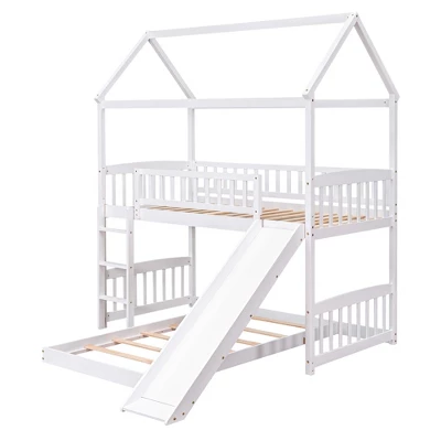 Twin Over Twin Bunk Bed, House Bed With Slide And Ladder-ModernLuxe - Image 4