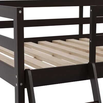 Emma And Oliver Twin Wood Loft Bed Frame With Protective Guardrails And Integrated Desk And Ladder For Use With Any 6-8" Thick Mattress - Image 7