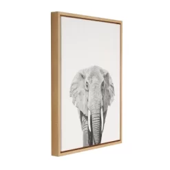 24" X 18" Elephant Framed Canvas Art - Uniek