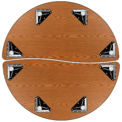 Emma And Oliver 2 Piece 47.5" Circle Wave Collaborative Grey Adjustable Activity Table Set - Image 7