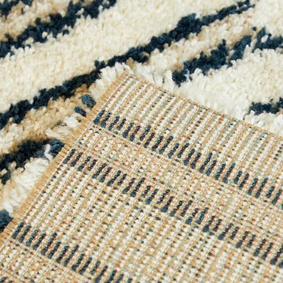 Forbes Striped Shag Kids' Rugs White - Balta Rugs - Image 2