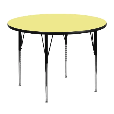 Emma And Oliver 48" Round Laminate Adjustable Activity Table - Image 8