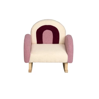 Upholstered Rocking Chair Purple/White - Gift Mark - Image 3