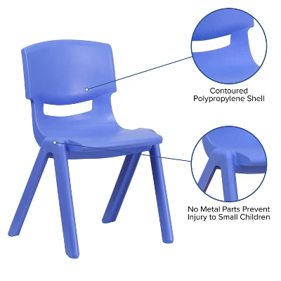 Emma And Oliver 4 Pack Plastic Stackable K-2 School Chair With 13.25"H Seat - Image 2