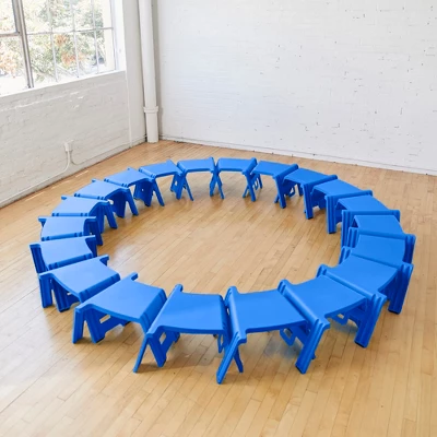 ECR4Kids Linking Stools, Children's Stackable Seat, Portable Floor Table, 4-Piece - Image 4