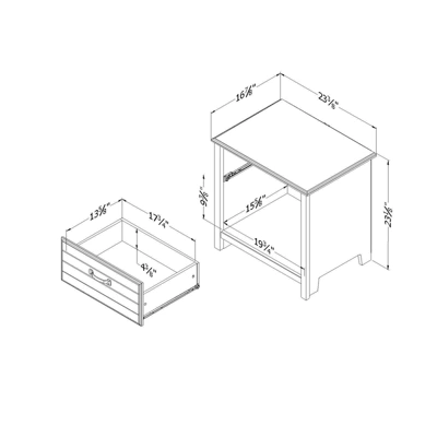 Asten 1-Drawer Nightstand - South Shore - Image 7