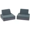 Children's Factory Multipurpose Whatsit Kids Furniture Sofa Couch With Flexible Seat Cushions For Home Bedrooms, Playrooms, And Dorms, Gray