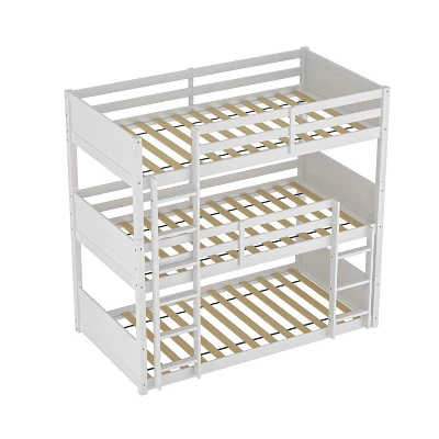 Twin Capri Wood Triple Bunk Bed White - Hillsdale Furniture - Image 6
