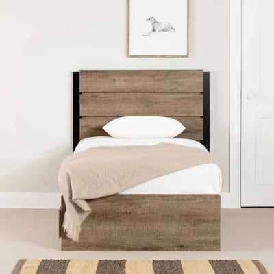 Arlen Mates Bed And Headboard Set Weathered Oak - South Shore - Image 4