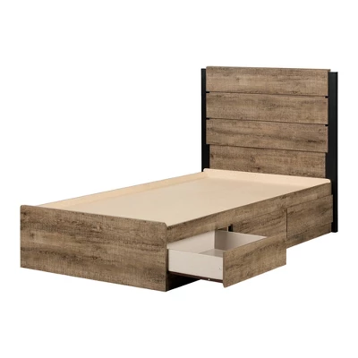Arlen Mates Bed And Headboard Set Weathered Oak - South Shore - Image 11