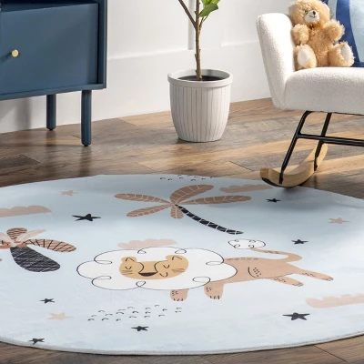 NuLOOM Jalissa Lion Dreams Machine Washable Kids Area Rug - Image 8