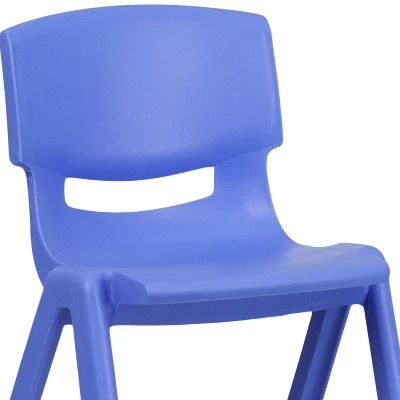 Emma And Oliver 4 Pack Plastic Stackable K-2 School Chair With 13.25"H Seat - Image 4