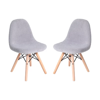 Flash Furniture Zula Kid's Set Of 2 Modern Padded Armless Faux Shearling Accent Chairs With Beechwood Legs - Image 9