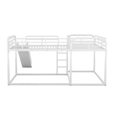 Full And Twin Size L-Shaped Metal Bunk Bed With Slide And Ladder-ModernLuxe - Image 8