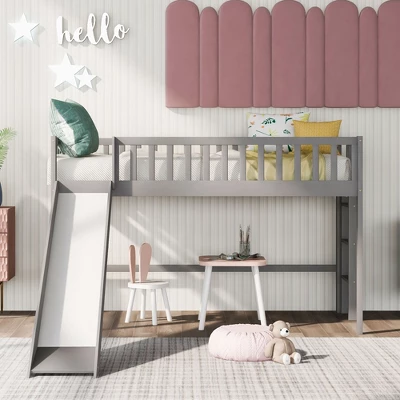 Twin Size Loft Bed With Ladder And Slide-ModernLuxe - Image 8