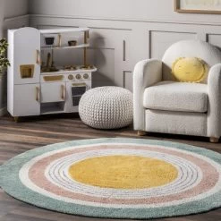 NuLOOM Nydia Circular Kids Machine Washable Area Rug