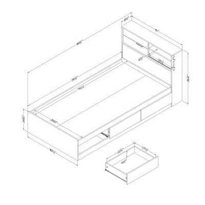 Twin Fynn Bed And Headboard Set - South Shore - Image 5
