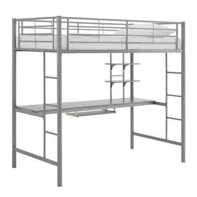 Full Analise Metal Loft Bed With Wood Desk - Saracina Home - Image 9