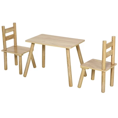 Qaba Kids Wooden Table And Chair Activity Set For Arts, Crafts, Dinning, And Reading For Toddlers Age 2 To 5 - Image 8