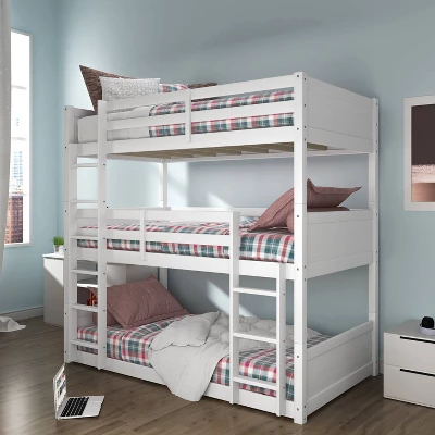 Twin Capri Wood Triple Bunk Bed White - Hillsdale Furniture - Image 2