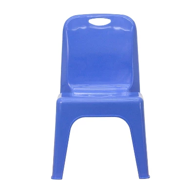 Flash Furniture 2 Pack Blue Plastic Stackable School Chair With Carrying Handle And 11" Seat Height - Image 8
