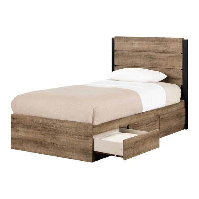 Arlen Mates Bed And Headboard Set Weathered Oak - South Shore - Image 10