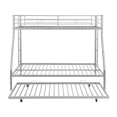 Twin Over Full Steel Bunk Bed With Twin Size Trundle Bed And Two-Side Ladders-ModernLuxe - Image 6