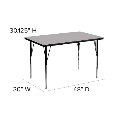 Emma And Oliver 30x48 Rectangle Laminate Adjustable Activity Table - Image 5