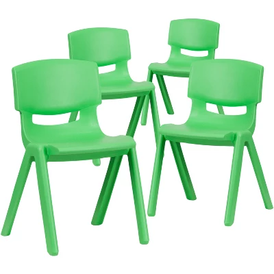 Emma And Oliver 4 Pack Plastic Stackable K-2 School Chair With 13.25"H Seat - Image 13