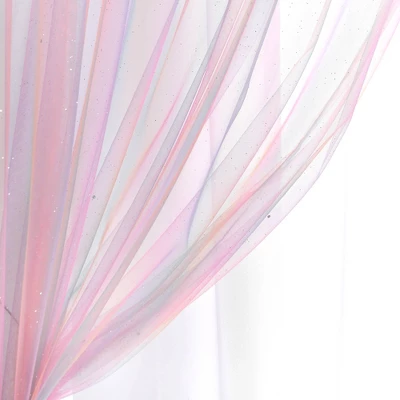 Kids' Rainbow Sheer Rod Pocket With Lining Single Window Curtain Panel Rainbow/White - Lush Décor - Image 3